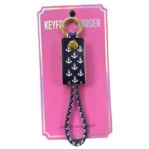 Simply Southern Keychain One Size Navy Anchor Pattern